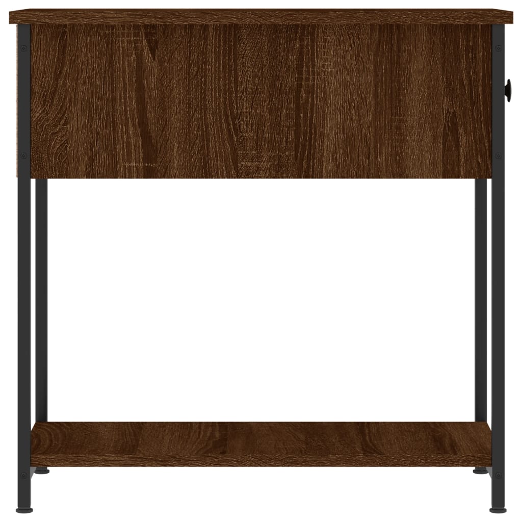 sengebord 30x60x60 cm konstrueret træ brun egetræsfarve
