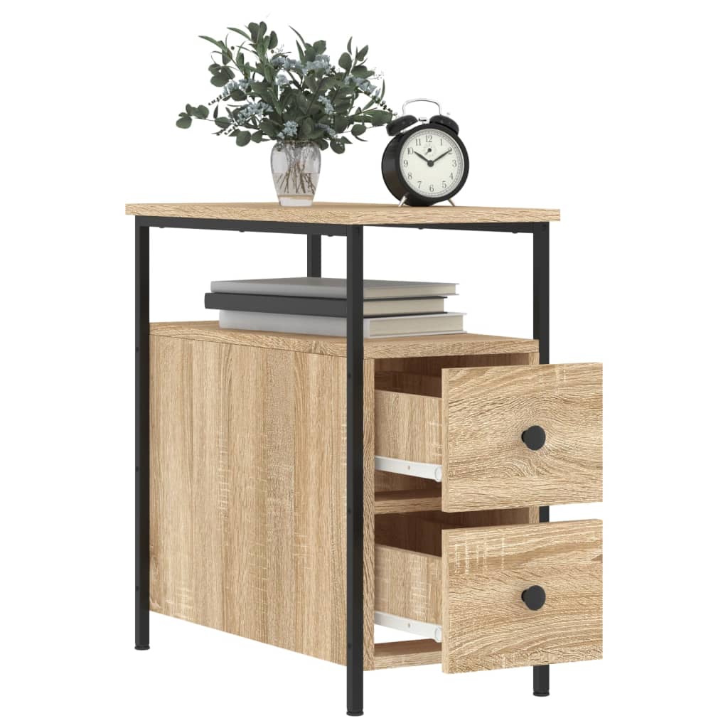 sengebord 30x60x60 cm konstrueret træ sonoma-eg