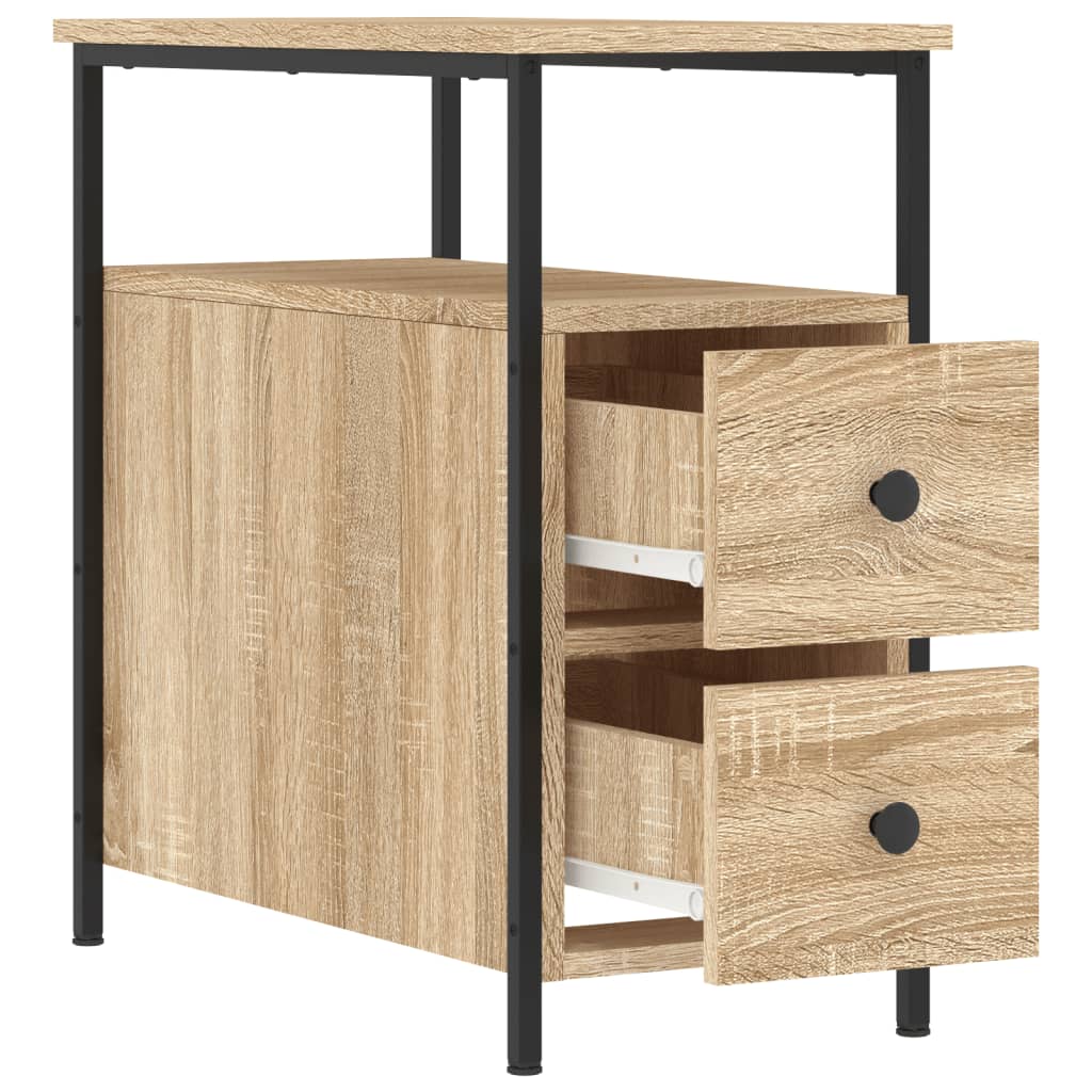 sengebord 30x60x60 cm konstrueret træ sonoma-eg