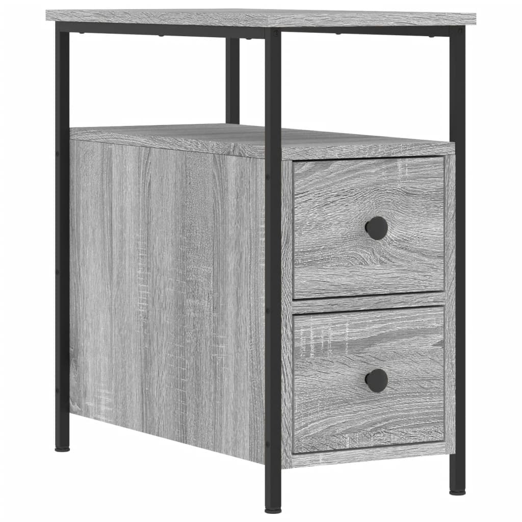 sengebord 30x60x60 cm konstrueret træ grå sonoma-eg
