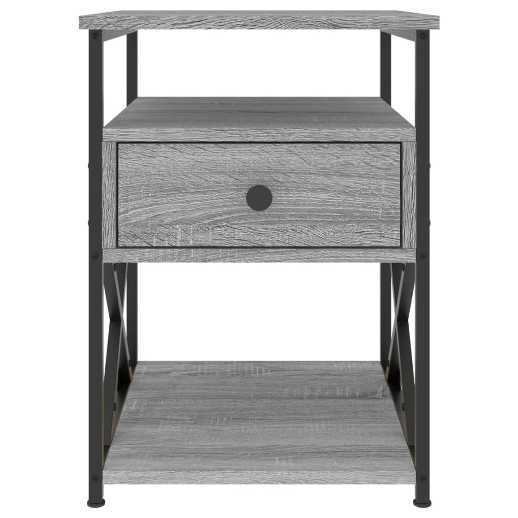 sengeborde 2 stk. 40x42x55 cm konstrueret træ grå sonoma-eg
