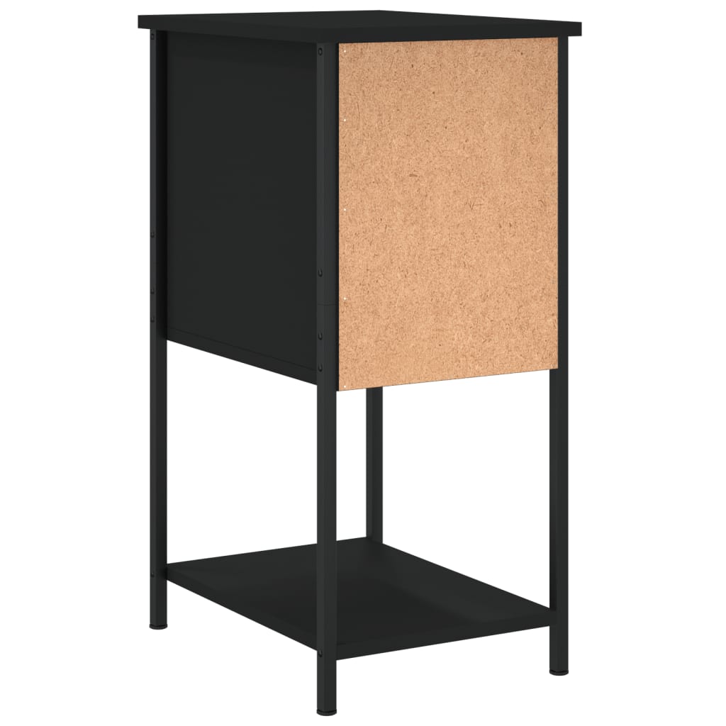 sengeborde 2 stk. 32x42x70 cm konstrueret træ sort