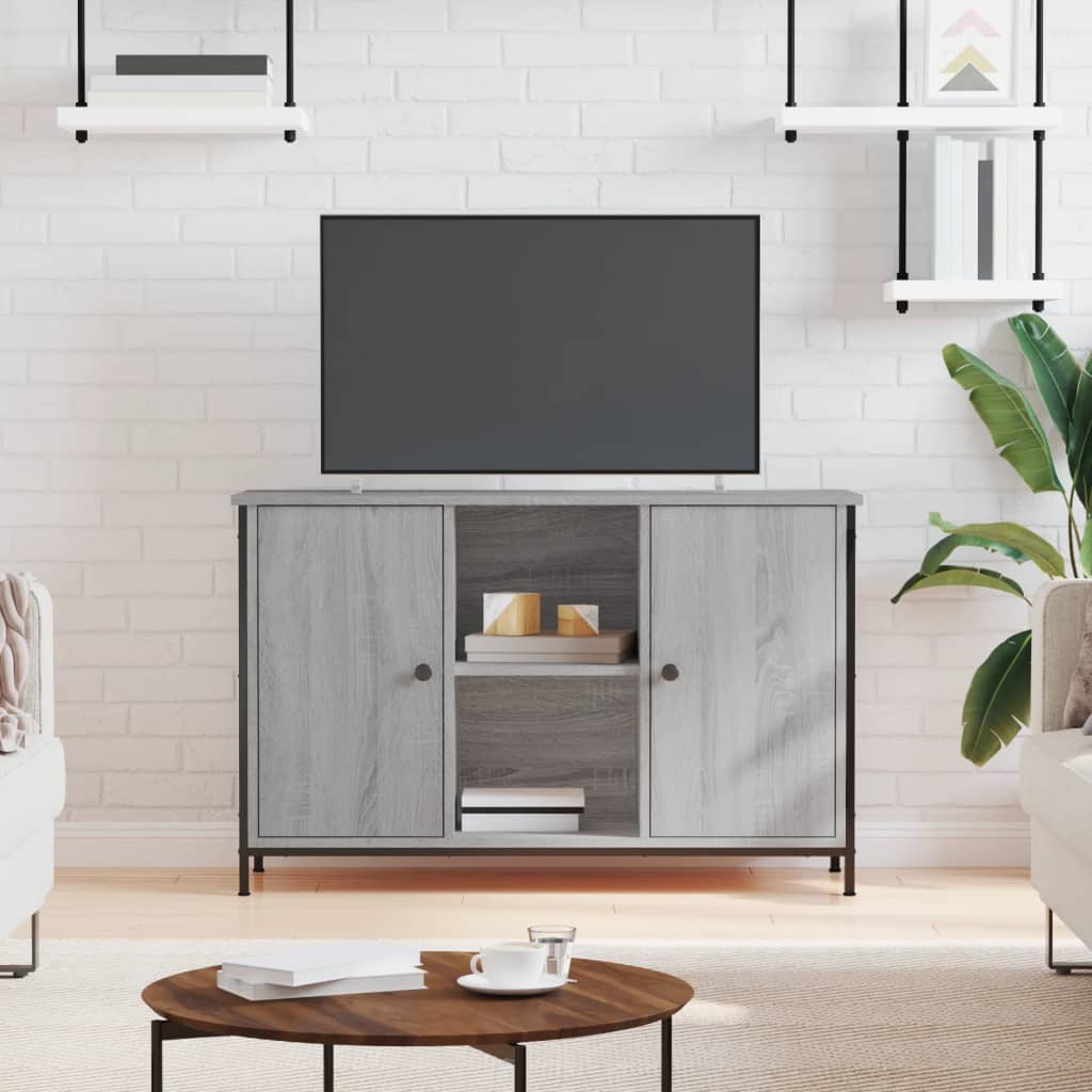 tv-bord 100x35x65 cm konstrueret træ grå sonoma-eg