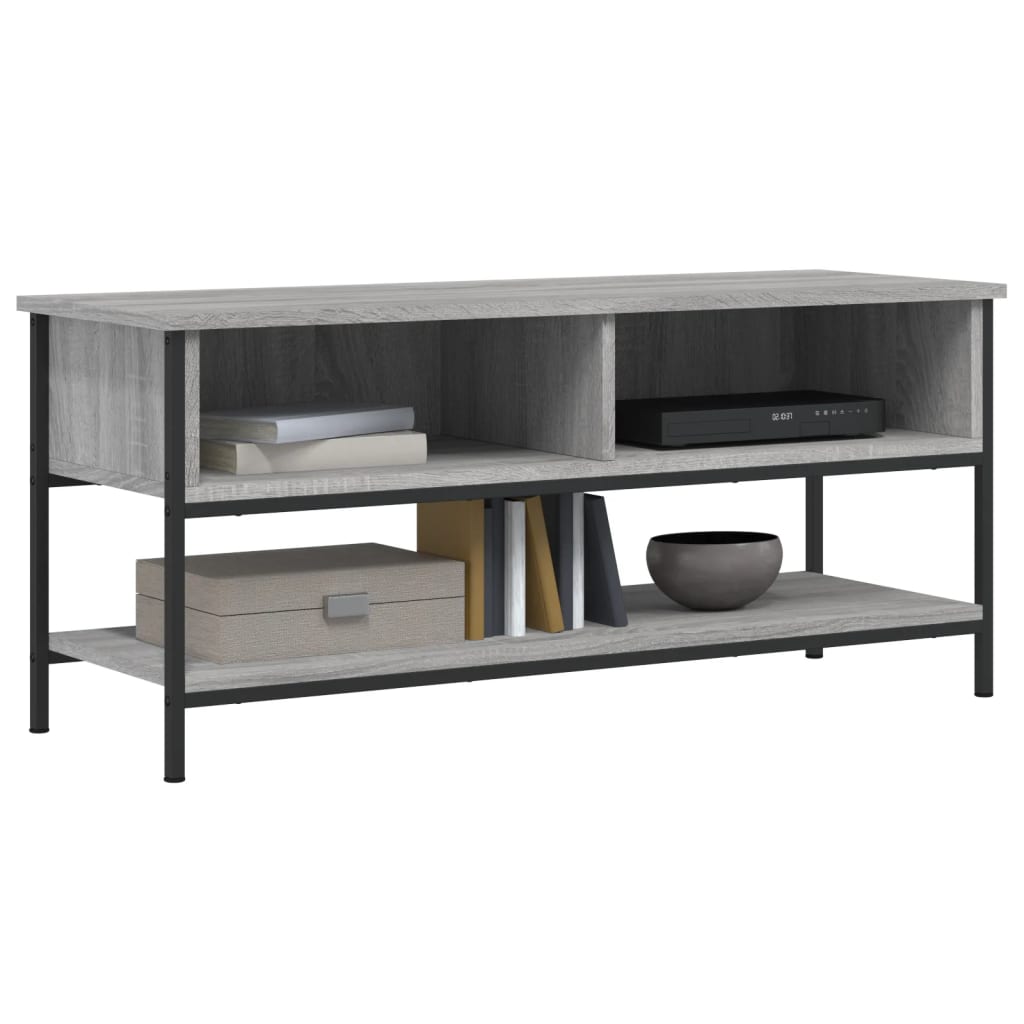 tv-bord 100x35x45 cm konstrueret træ grå sonoma-eg