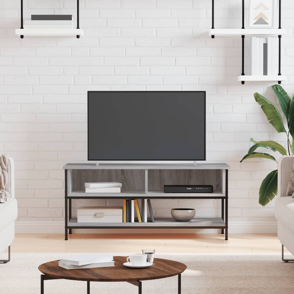 tv-bord 100x35x45 cm konstrueret træ grå sonoma-eg
