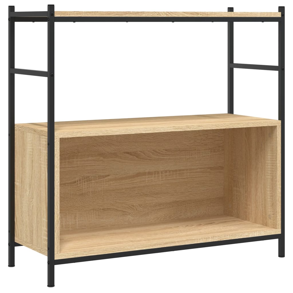 bogreol 80x30x78,5 cm konstrueret træ og jern sonoma-eg