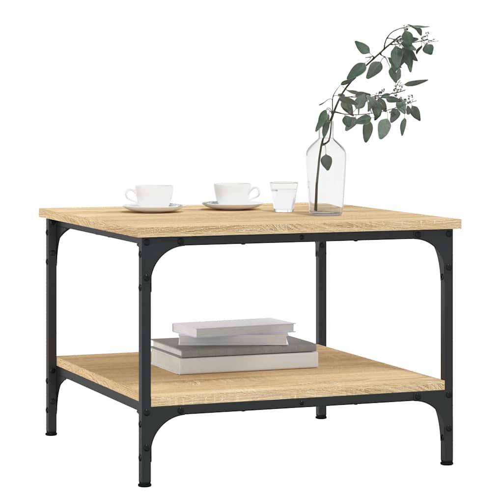 sofabord 55x55x40 cm konstrueret træ sonoma-eg