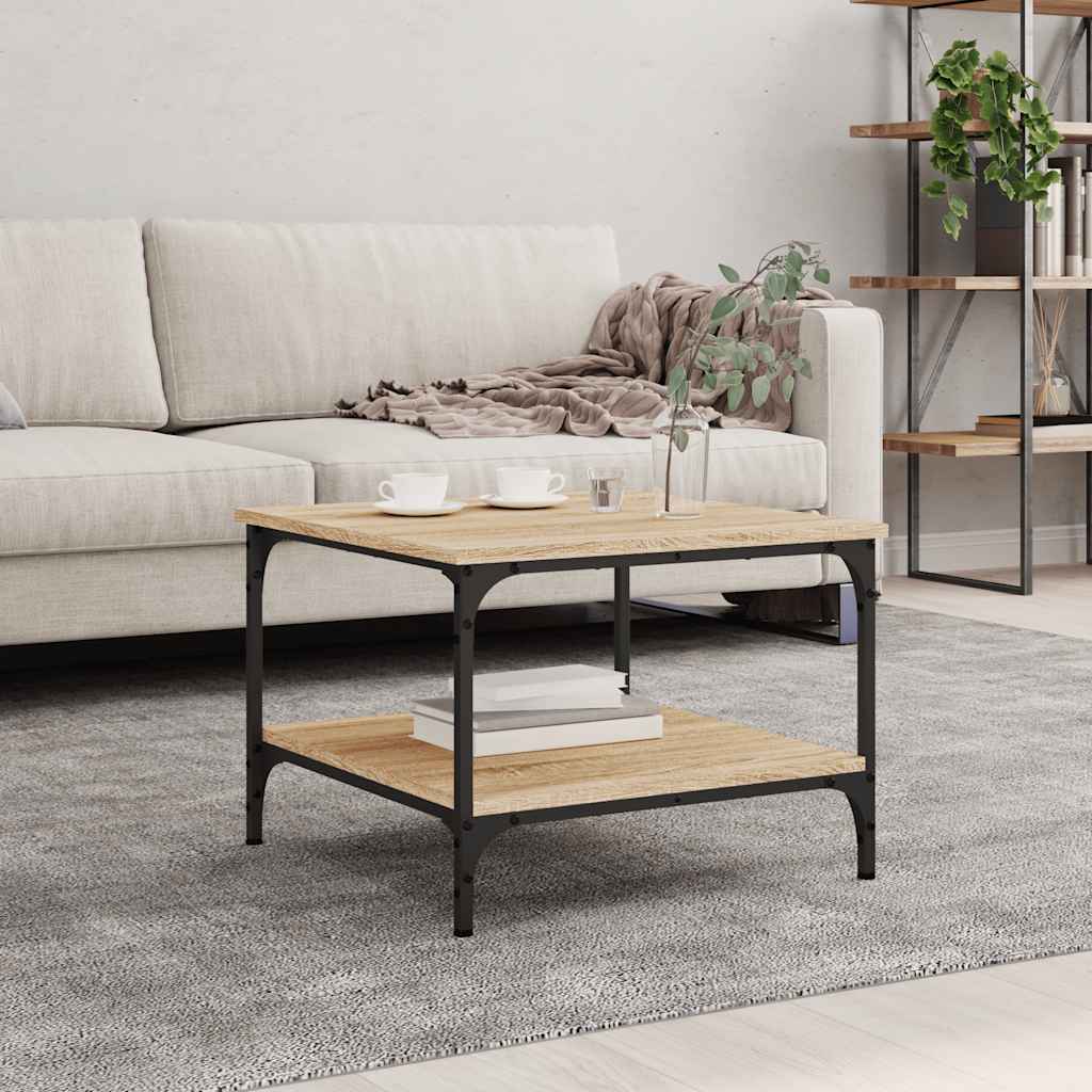 sofabord 55x55x40 cm konstrueret træ sonoma-eg