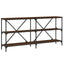 konsolbord 160x30x75 cm konstrueret træ og jern brunt egetræ