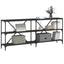 konsolbord 180x30x75 cm konstrueret træ og jern sort