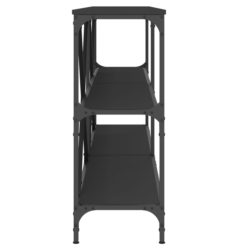 konsolbord 180x30x75 cm konstrueret træ og jern sort