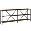 konsolbord 180x30x75 cm konstrueret træ og jern brunt egetræ