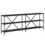 konsolbord 200x30x75 cm konstrueret træ og jern sort