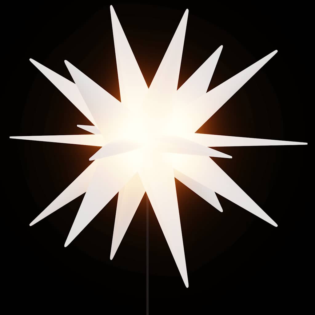 juledekoration m. LED-lys og jordspyd 3 stk. 57 cm foldbar hvid