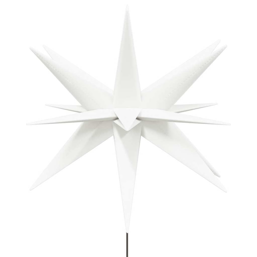 juledekoration m. LED-lys og jordspyd 3 stk. 57 cm foldbar hvid