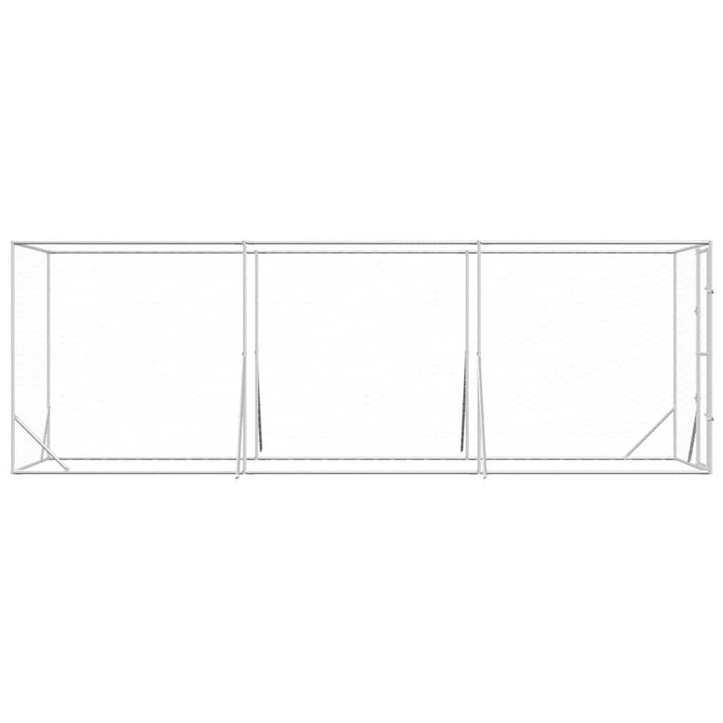 udendørs hundegård 2x6x2 m galvaniseret stål sølvfarvet