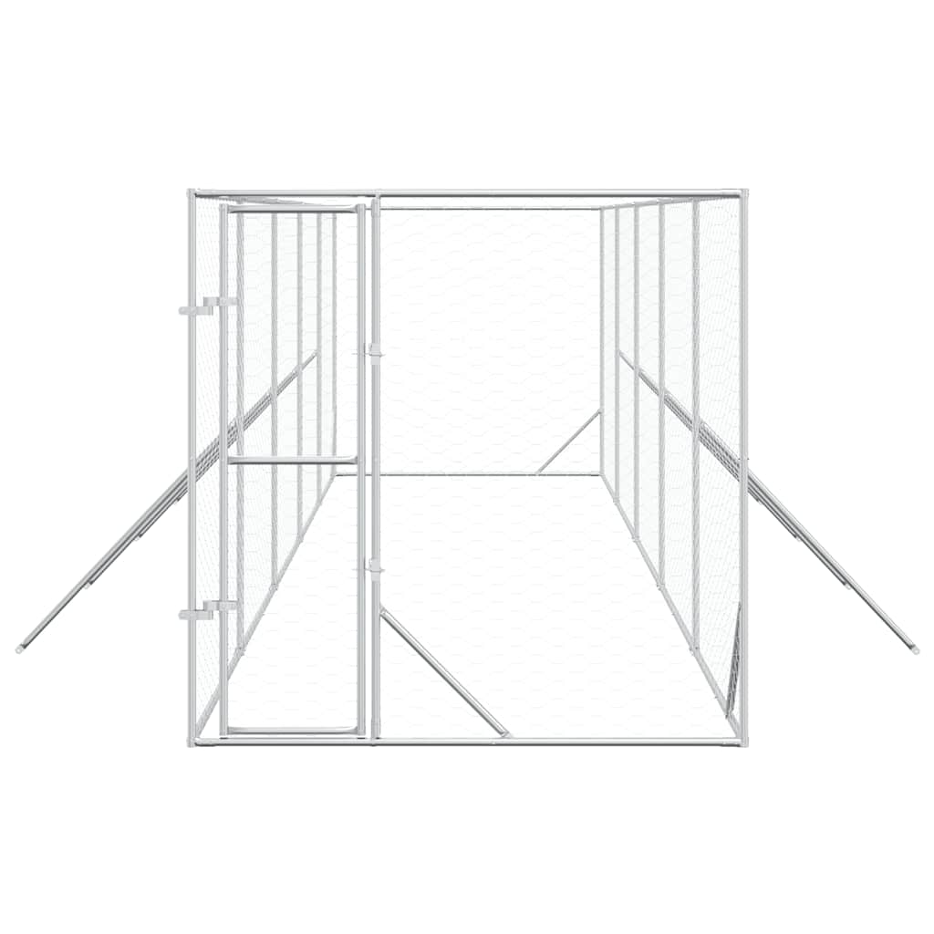 udendørs hundegård 2x10x2 m galvaniseret stål sølvfarvet
