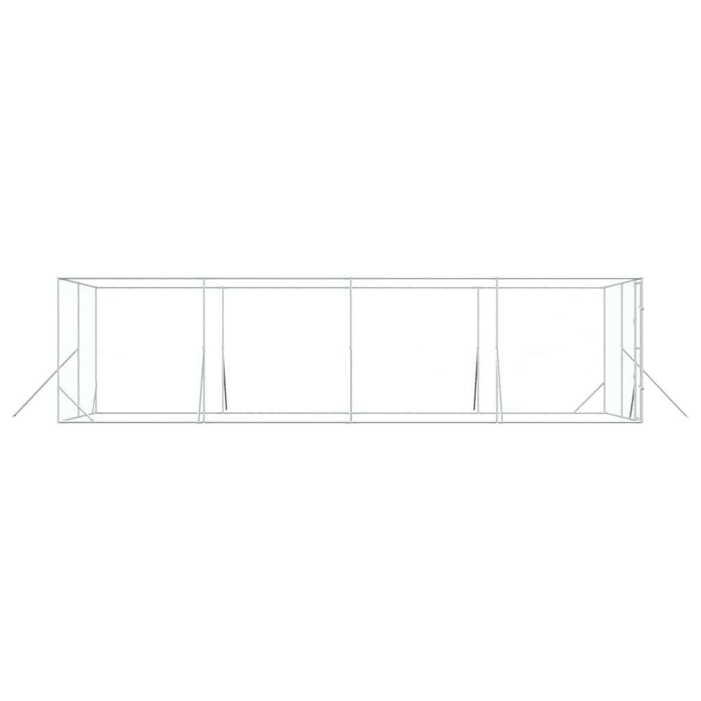 udendørs hundegård 4x8x2 m galvaniseret stål sølvfarvet