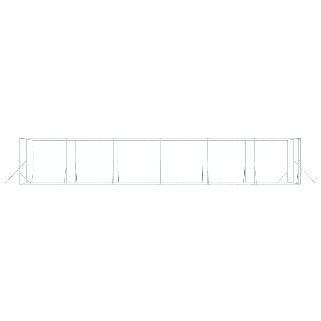 udendørs hundegård 4x12x2 m galvaniseret stål sølvfarvet