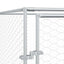udendørs hundegård 4x12x2 m galvaniseret stål sølvfarvet