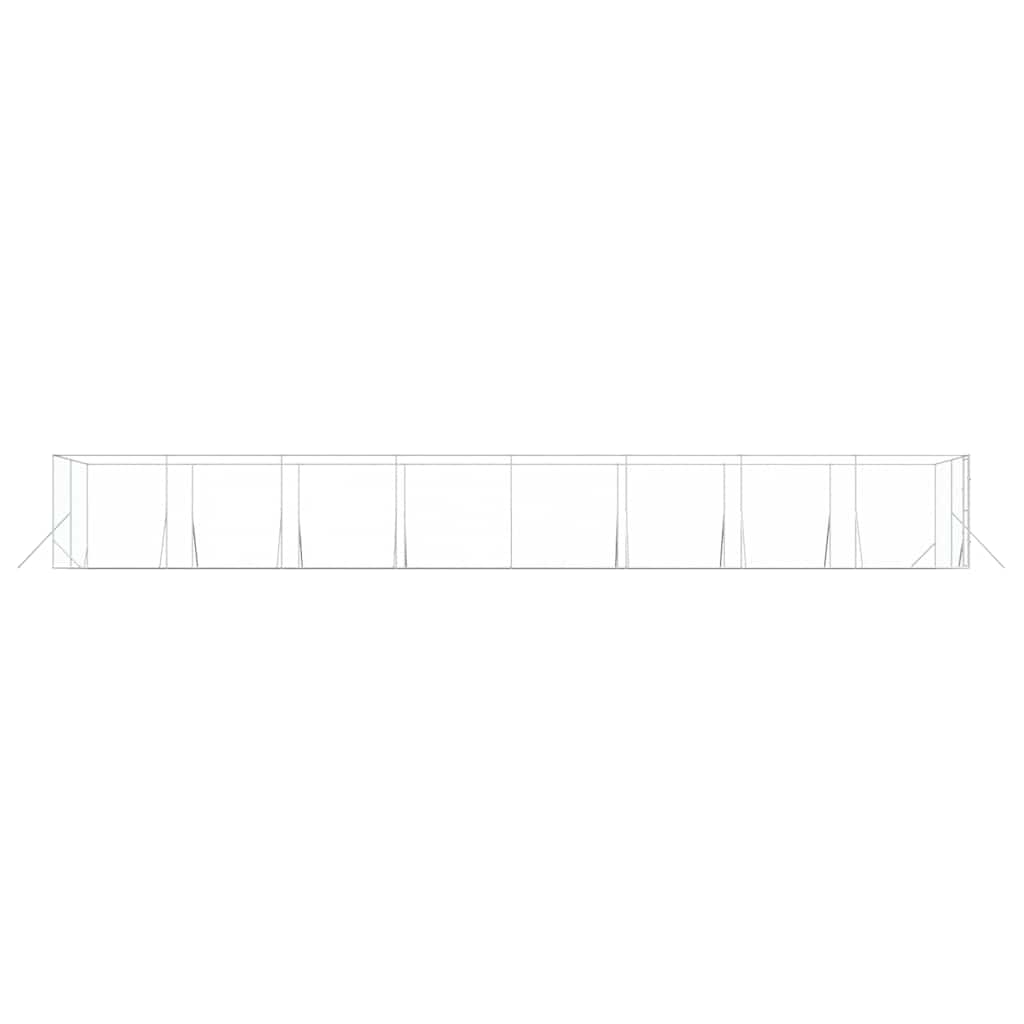 udendørs hundegård 4x16x2 m galvaniseret stål sølvfarvet