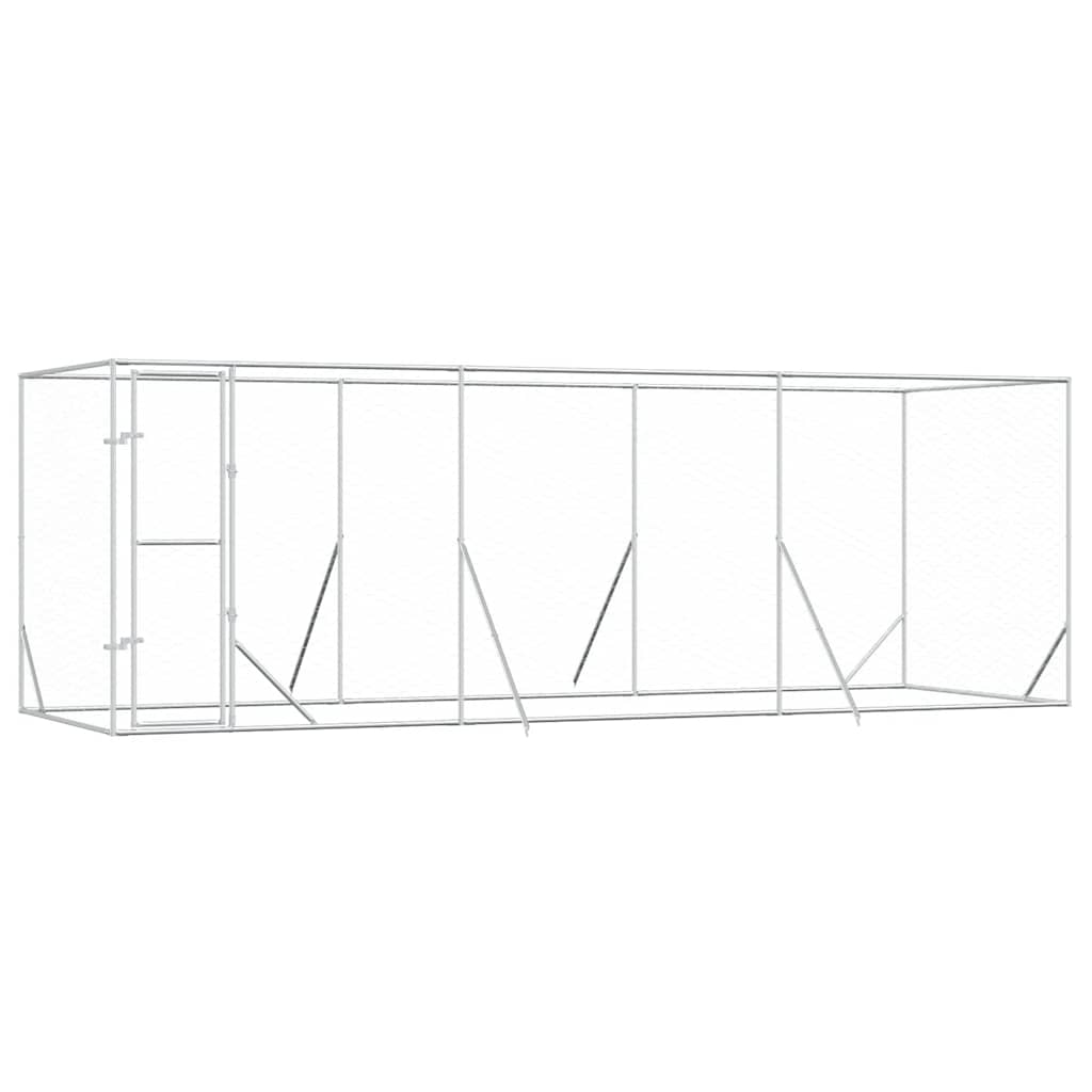 udendørs hundegård 6x2x2 m galvaniseret stål sølvfarvet