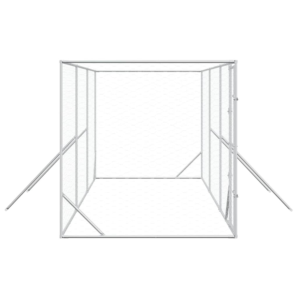 udendørs hundegård 6x2x2 m galvaniseret stål sølvfarvet