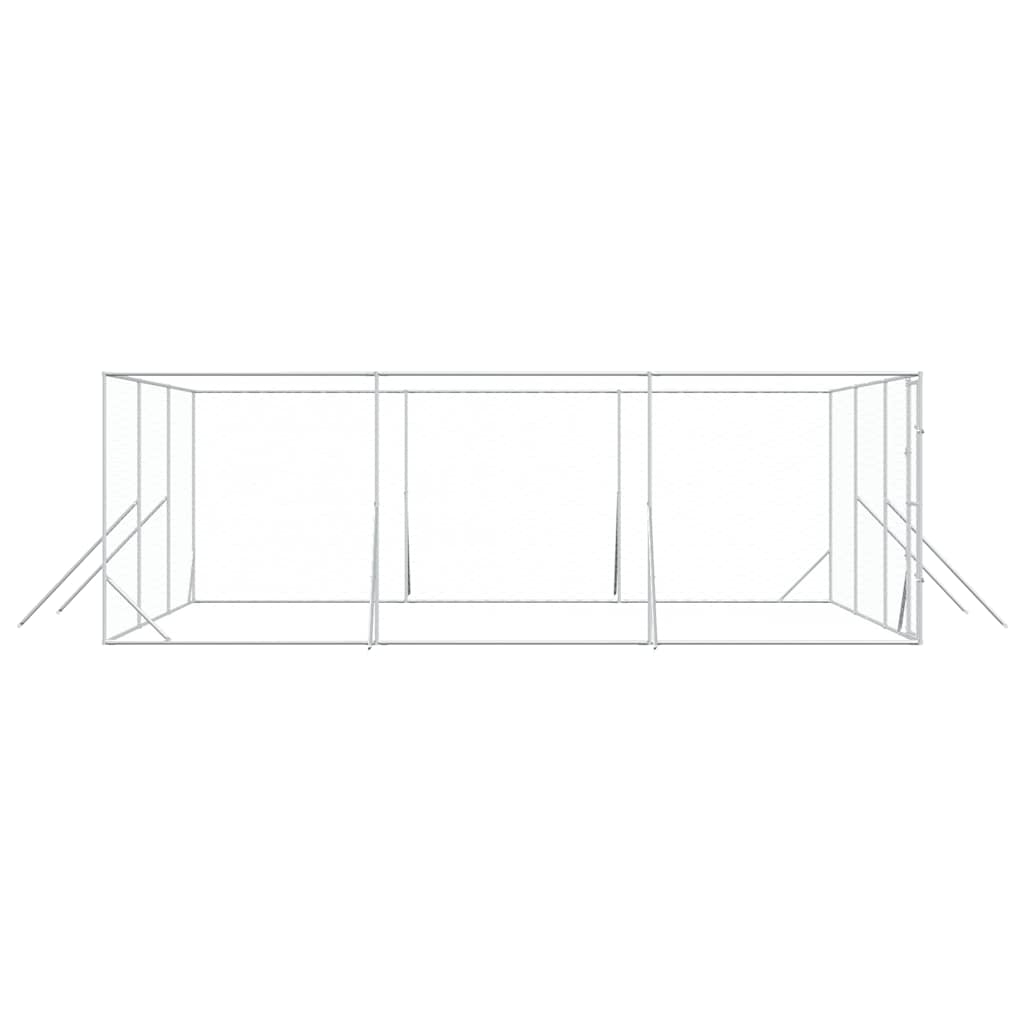udendørs hundegård 6x6x2 m galvaniseret stål sølvfarvet
