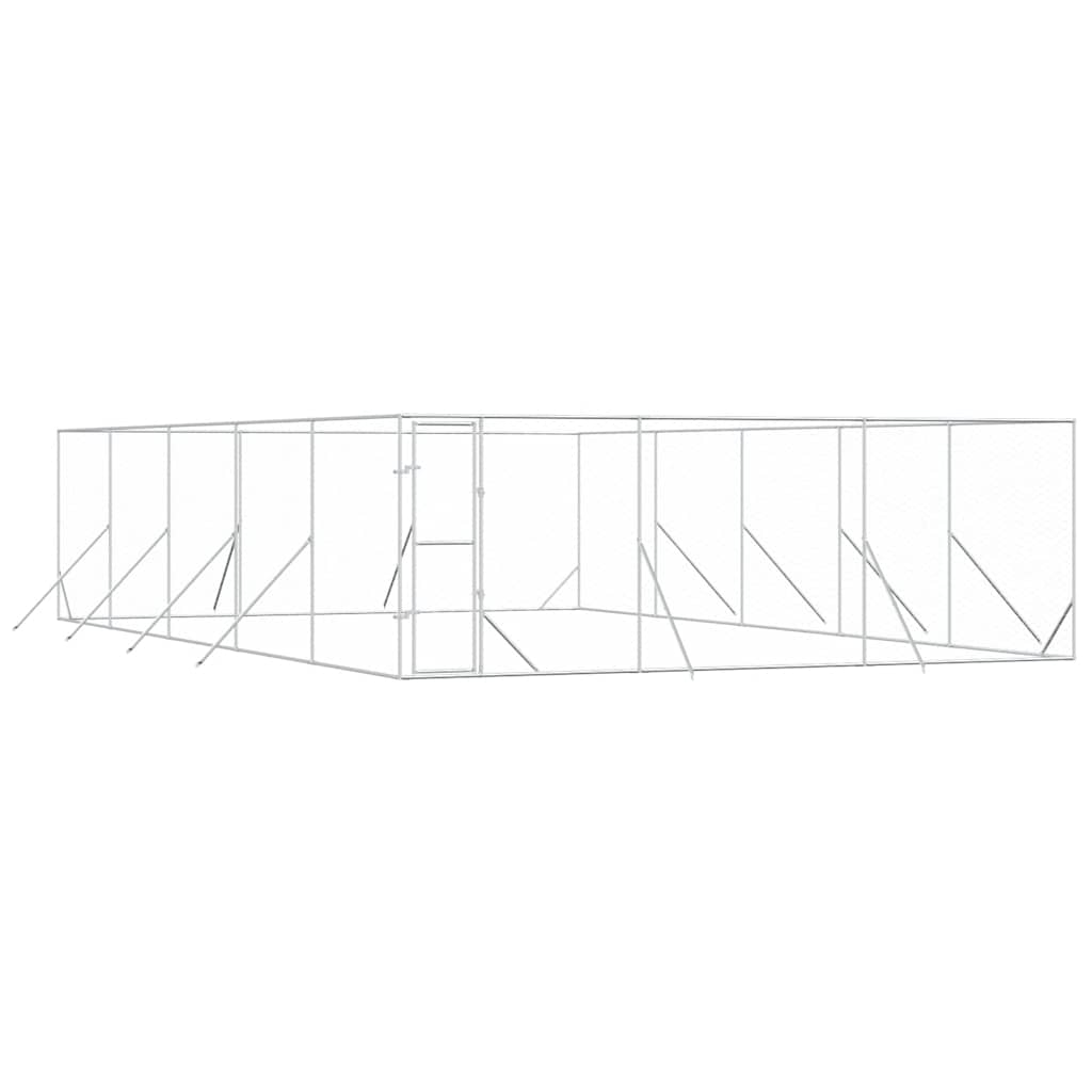 udendørs hundegård 6x10x2 m galvaniseret stål sølvfarvet
