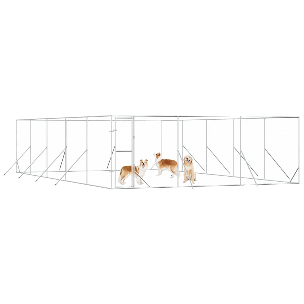 udendørs hundegård 6x10x2 m galvaniseret stål sølvfarvet