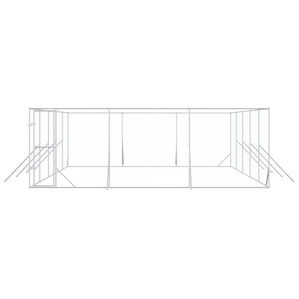 udendørs hundegård 6x10x2 m galvaniseret stål sølvfarvet