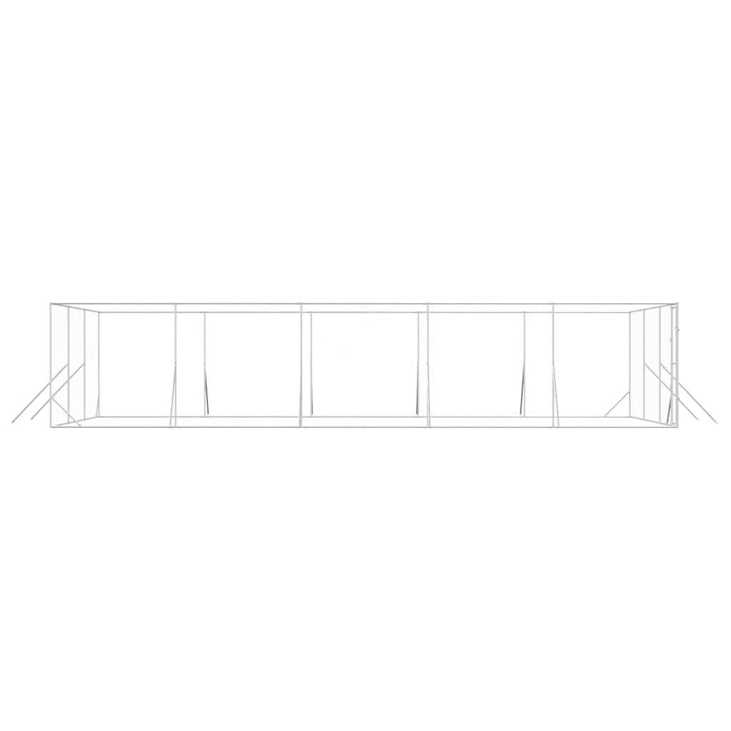 udendørs hundegård 6x10x2 m galvaniseret stål sølvfarvet