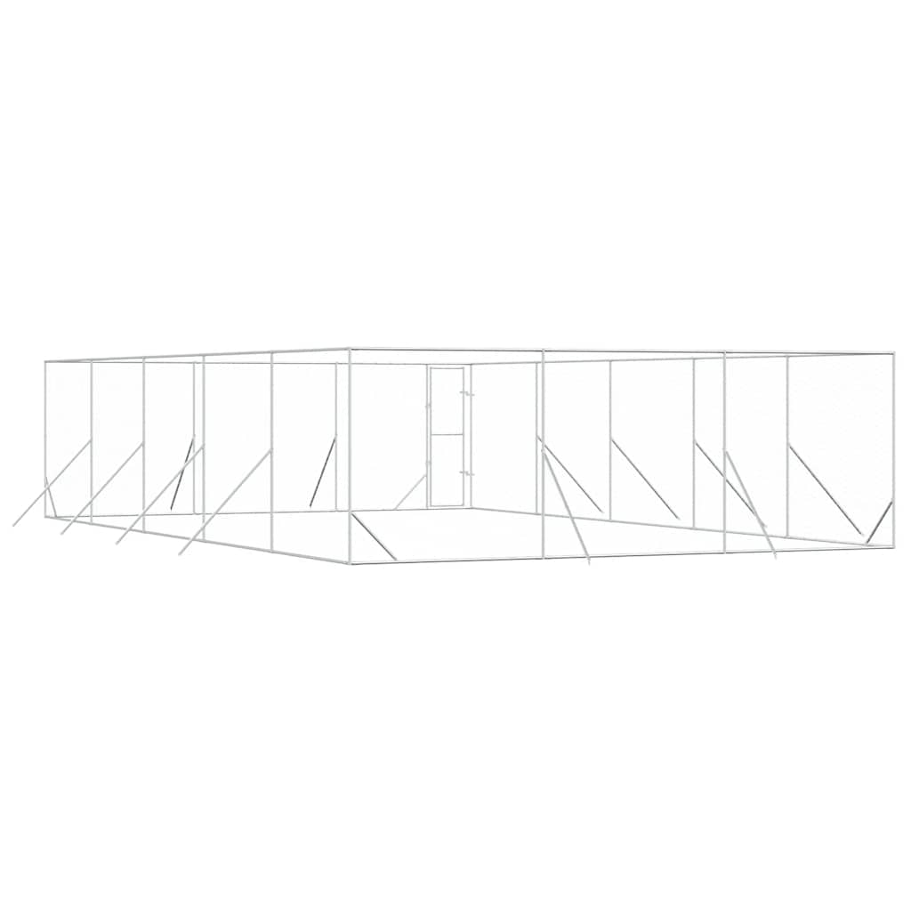 udendørs hundegård 6x10x2 m galvaniseret stål sølvfarvet