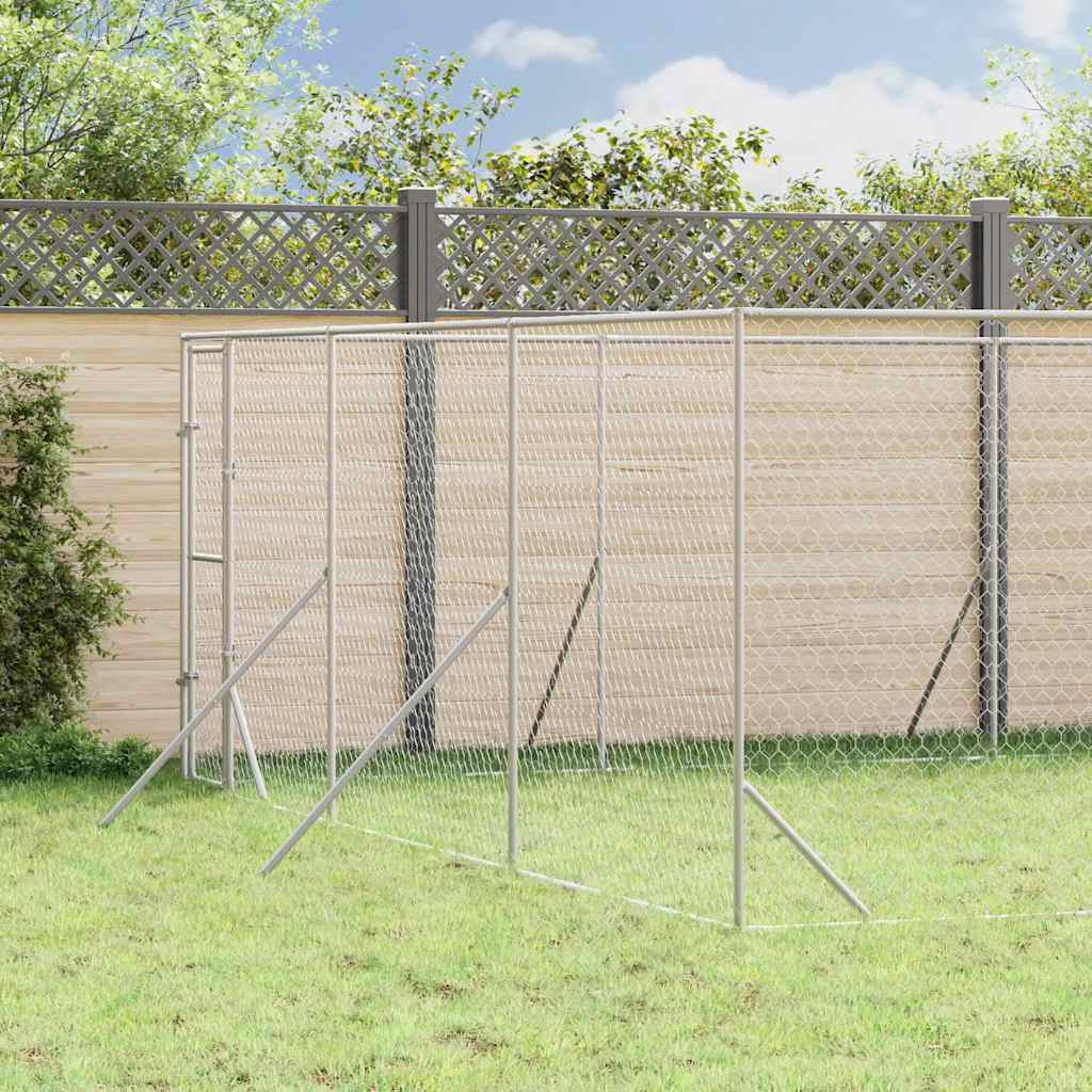 udendørs hundegård 6x10x2 m galvaniseret stål sølvfarvet