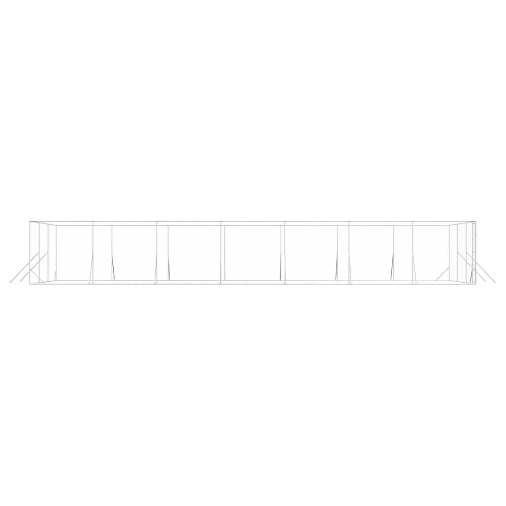udendørs hundegård 6x14x2 m galvaniseret stål sølvfarvet