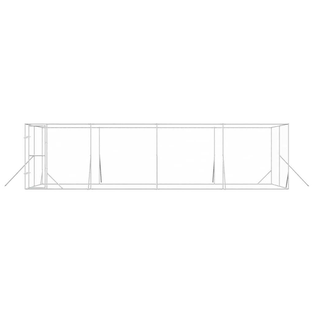 udendørs hundegård 8x4x2 m galvaniseret stål sølvfarvet