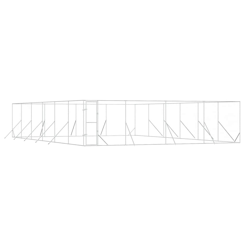 udendørs hundegård 8x12x2 m galvaniseret stål sølvfarvet