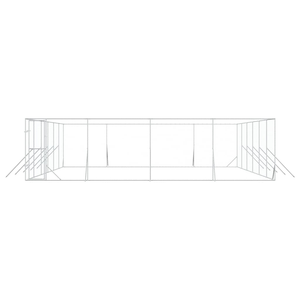 udendørs hundegård 8x12x2 m galvaniseret stål sølvfarvet