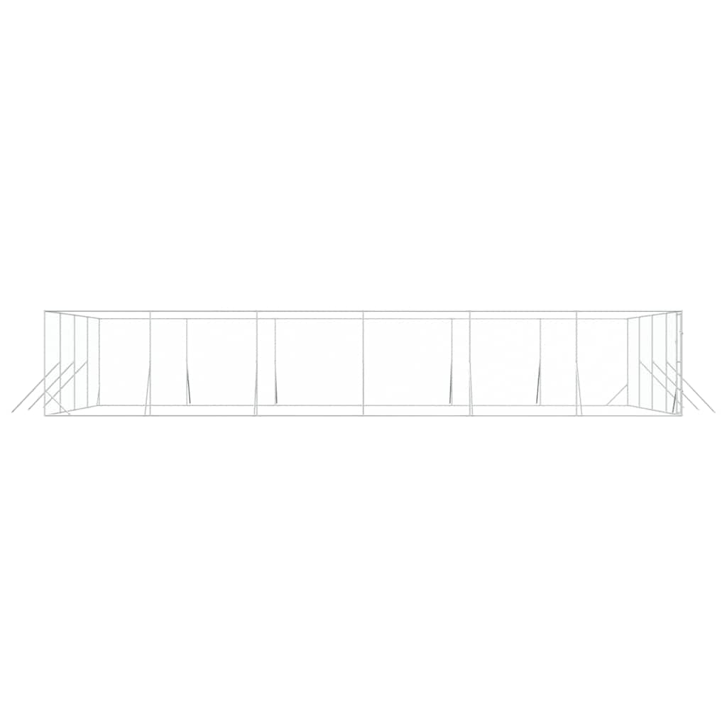 udendørs hundegård 8x12x2 m galvaniseret stål sølvfarvet