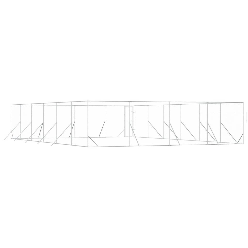 udendørs hundegård 8x12x2 m galvaniseret stål sølvfarvet