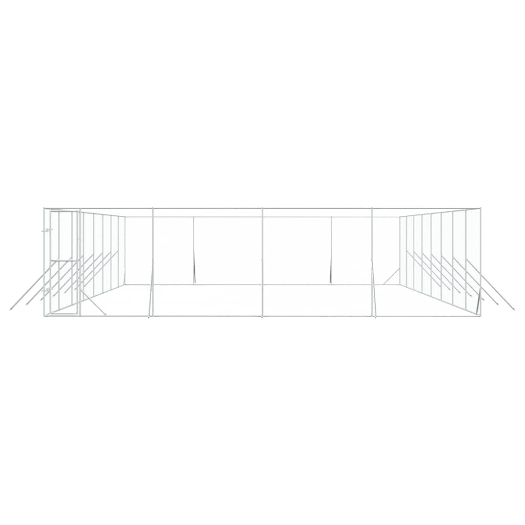 udendørs hundegård 8x16x2 m galvaniseret stål sølvfarvet