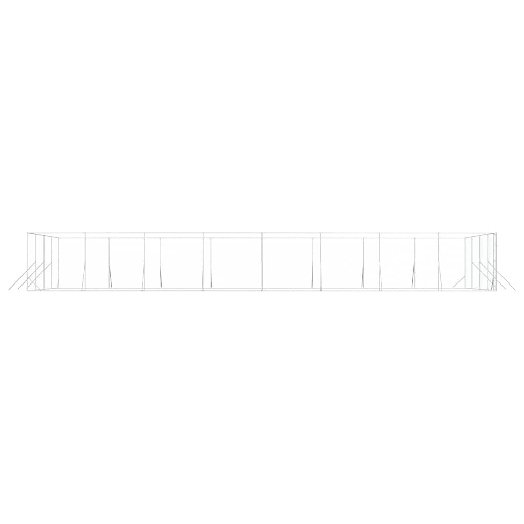 udendørs hundegård 8x16x2 m galvaniseret stål sølvfarvet