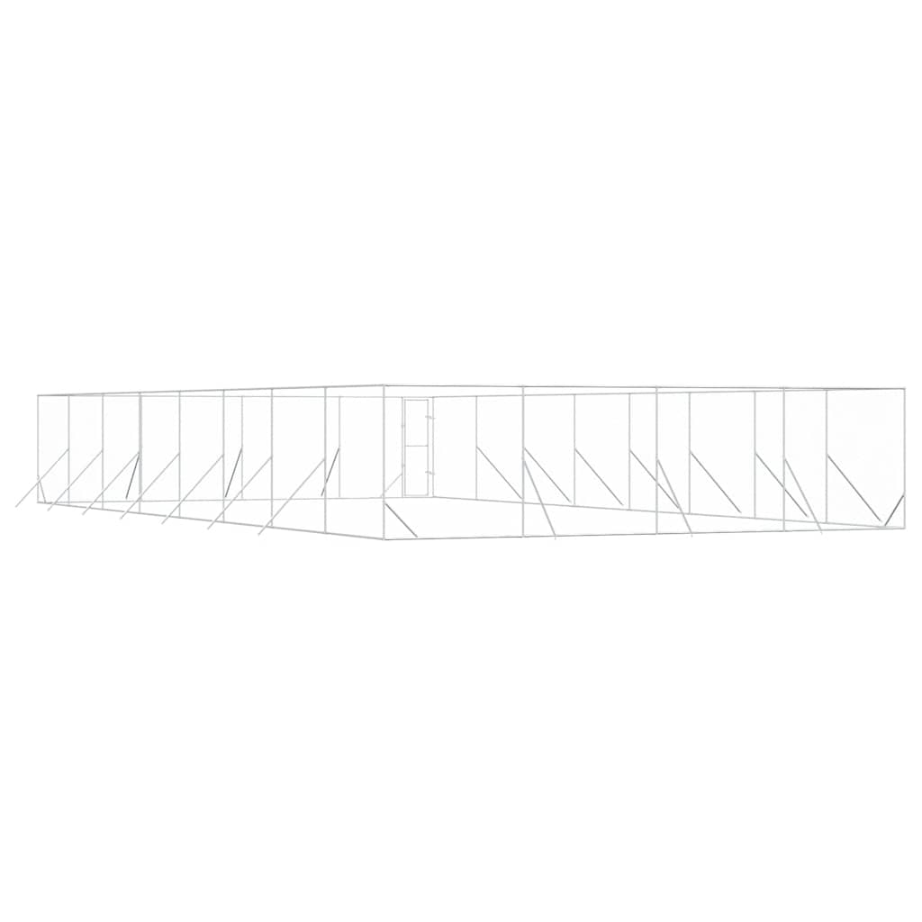 udendørs hundegård 8x16x2 m galvaniseret stål sølvfarvet