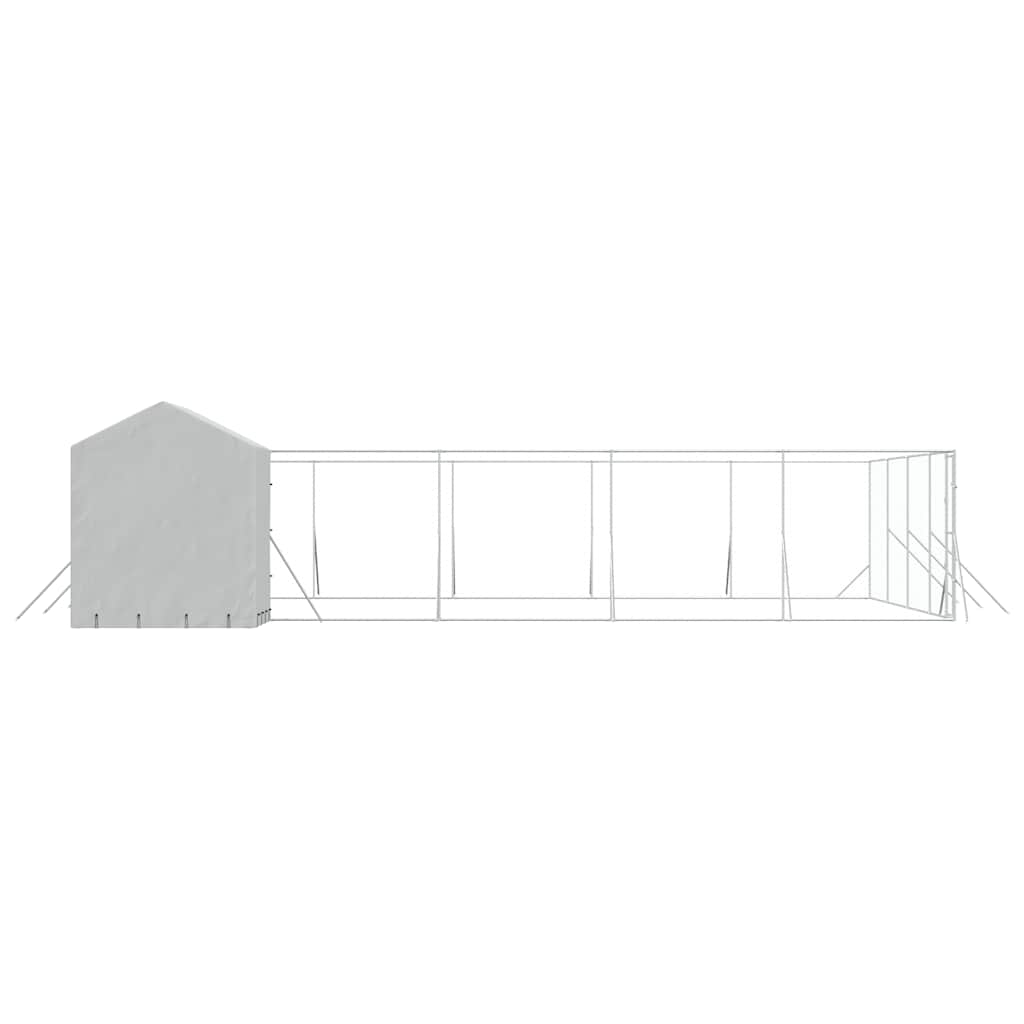 udendørs hundegård med tag 10x10x2,5 m galvaniseret stål sølv