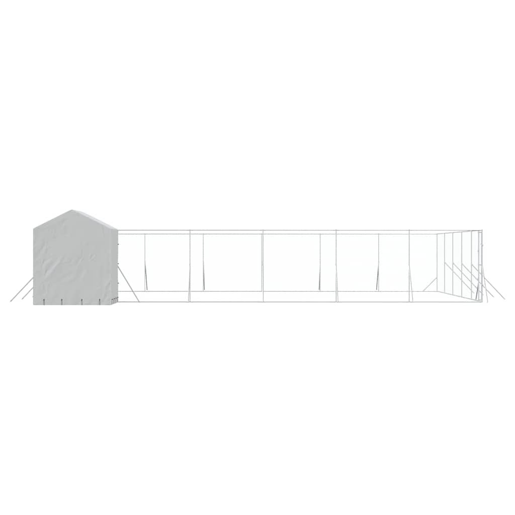udendørs hundegård med tag 12x12x2,5 m galvaniseret stål sølv
