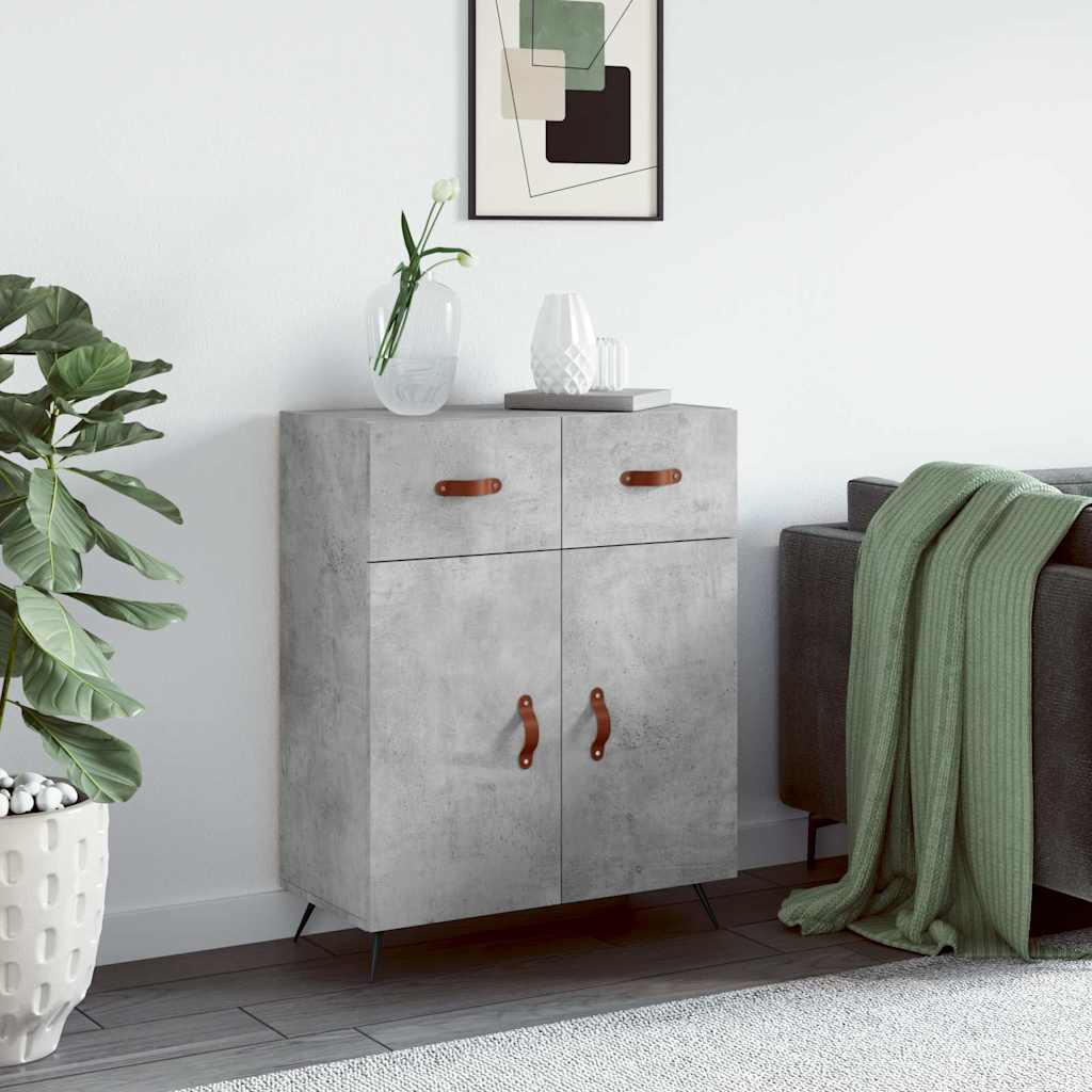 skænk 69,5x34x90 cm konstrueret træ betongrå