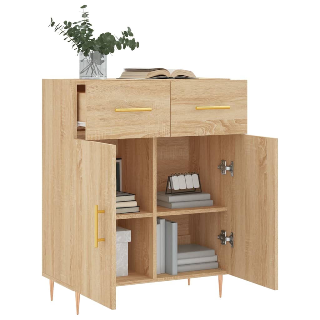 skænk 69,5x34x90 cm konstrueret træ sonoma-eg