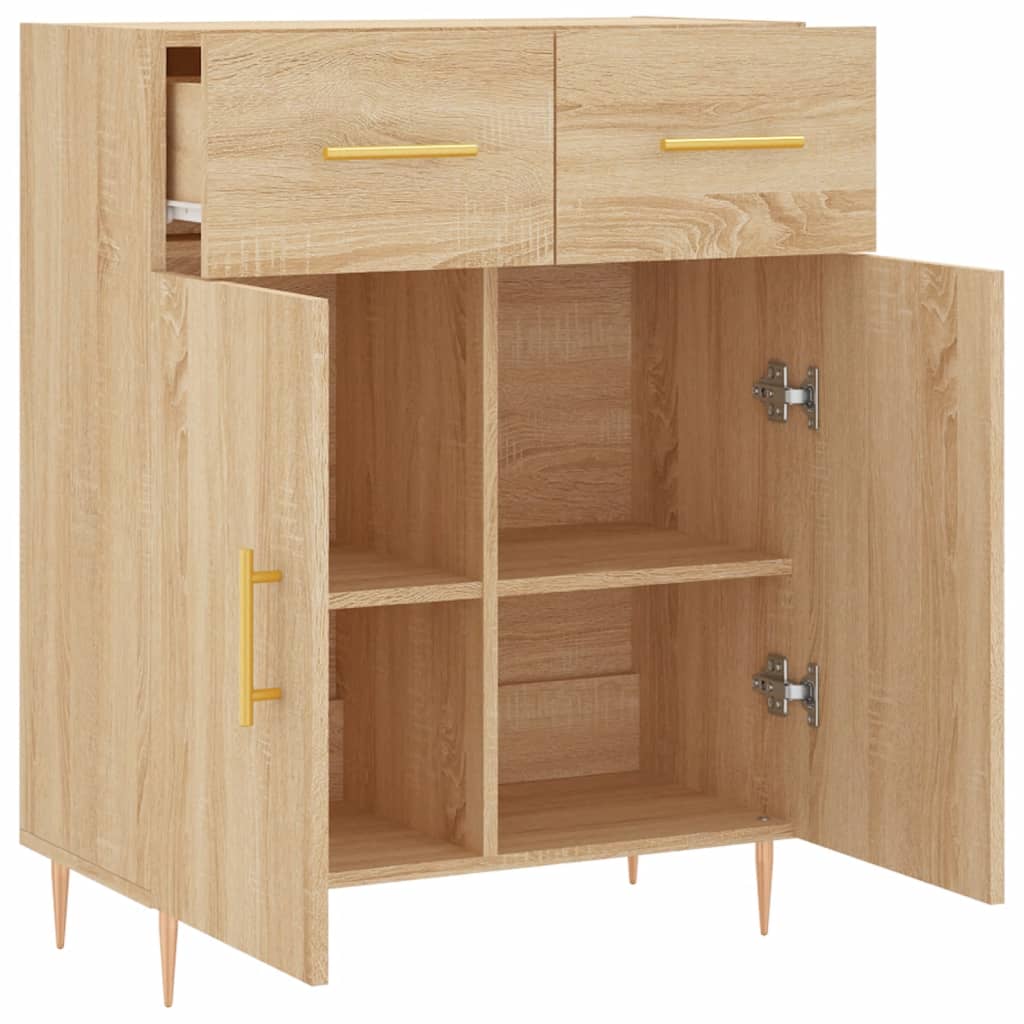 skænk 69,5x34x90 cm konstrueret træ sonoma-eg