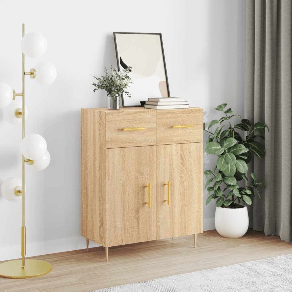 skænk 69,5x34x90 cm konstrueret træ sonoma-eg