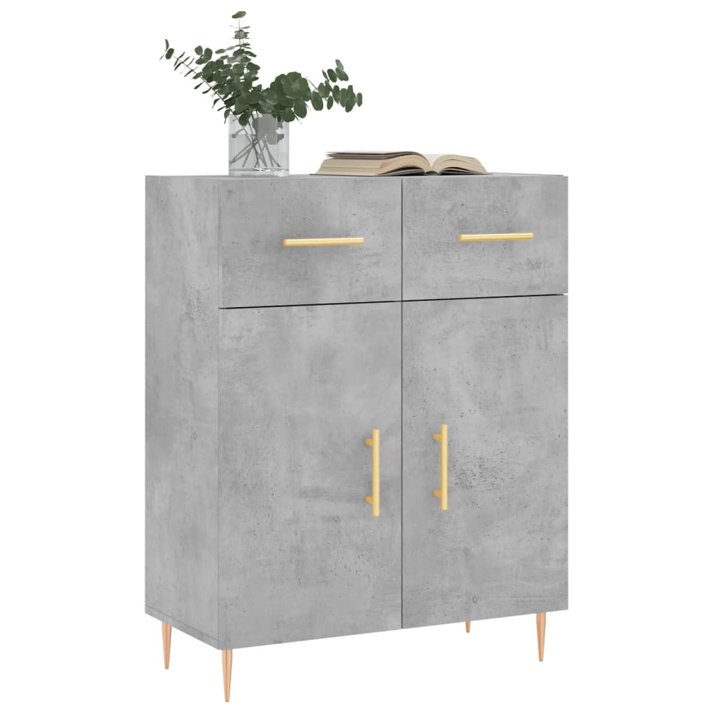 skænk 69,5x34x90 cm konstrueret træ betongrå